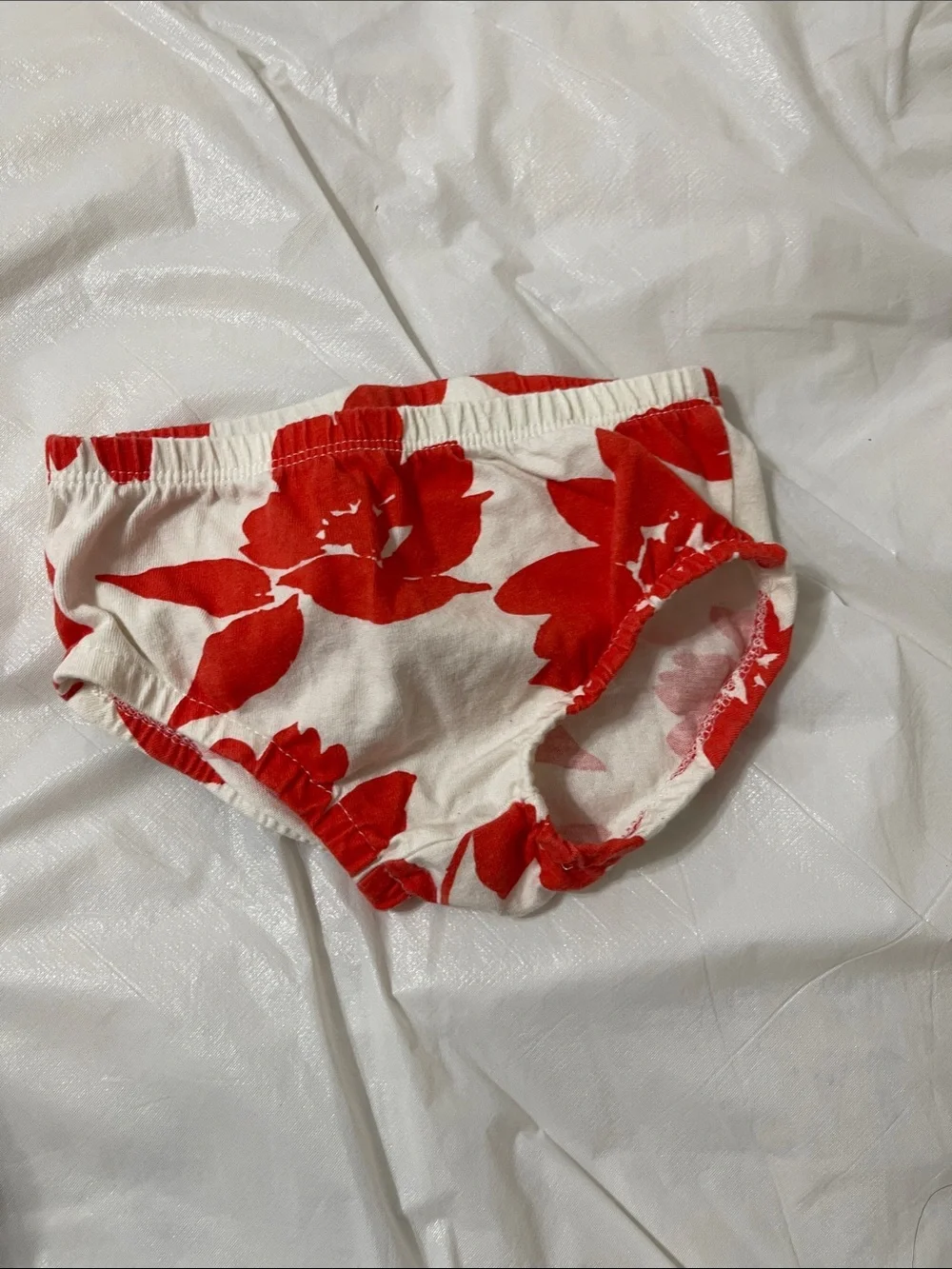 Carter's White Dress with Red Floral Print and Matching Diaper Cover